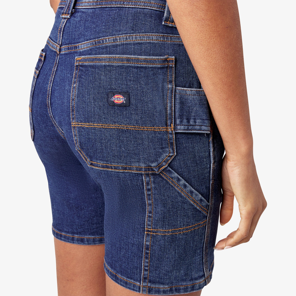 Women's Relaxed Fit Denim Carpenter Shorts, 7" - Dickies Smart Buy