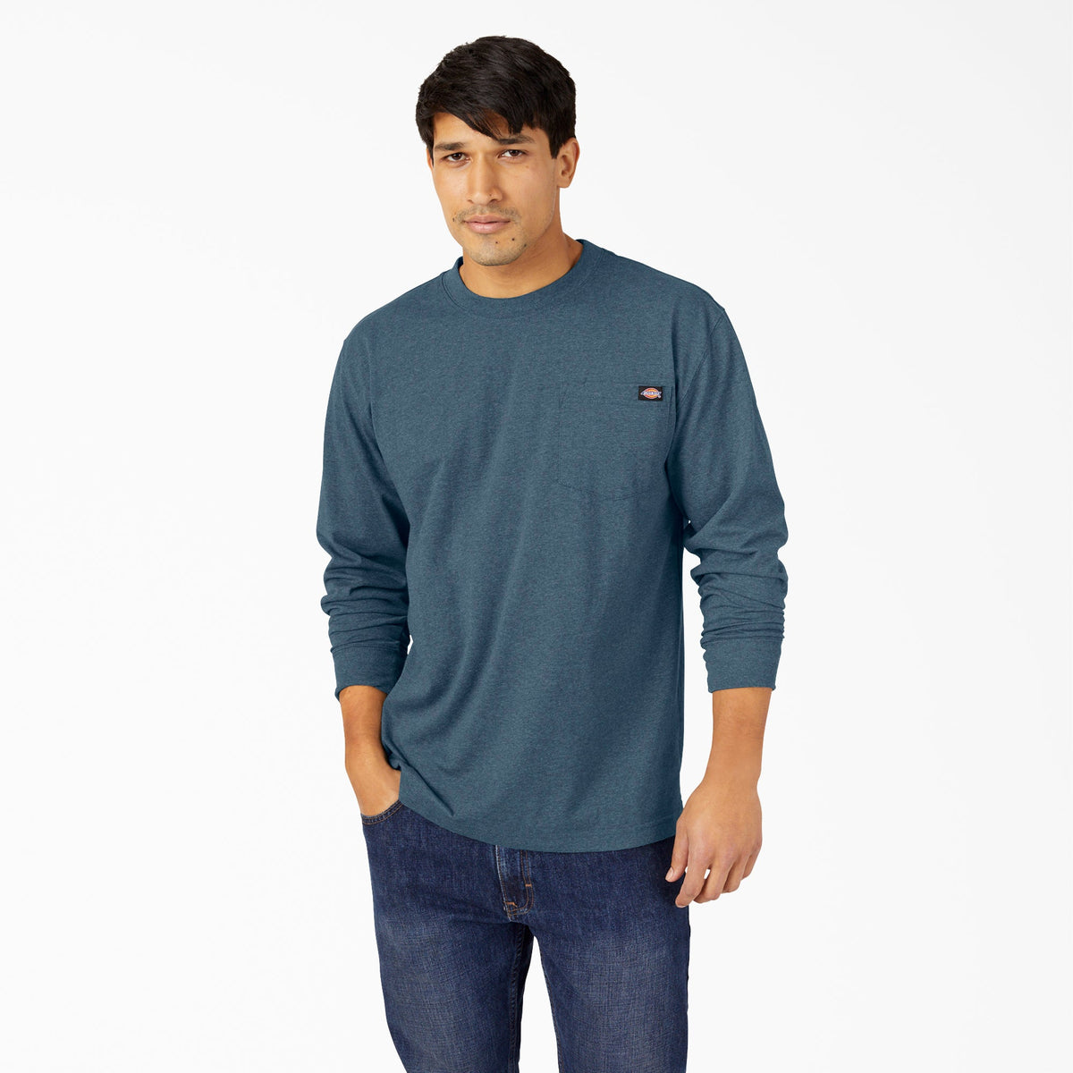 Heavyweight Heathered Long Sleeve Pocket T-Shirt - Dickies Featured
