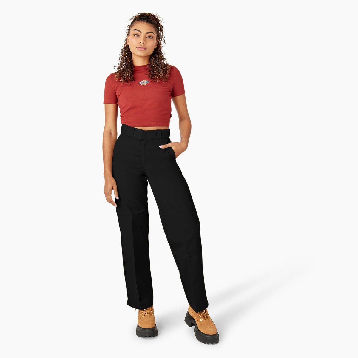 Women's Loose Fit Double Knee Work Pants - Dickies Featured