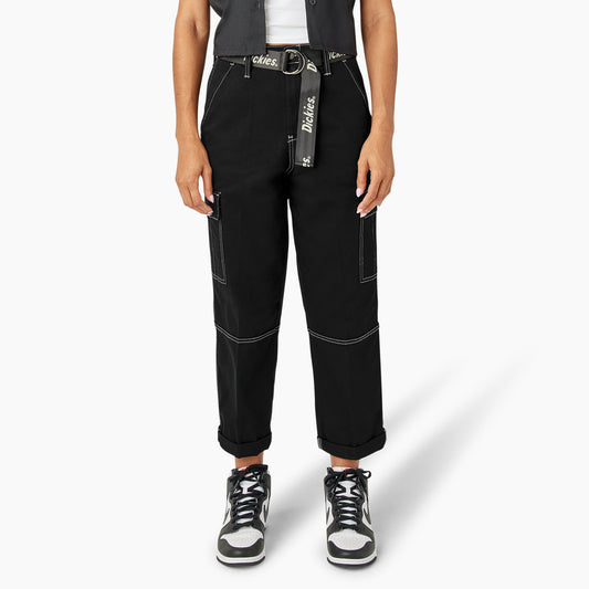 Women's Relaxed Fit Contrast Stitch Cropped Cargo Pants - Dickies Trending