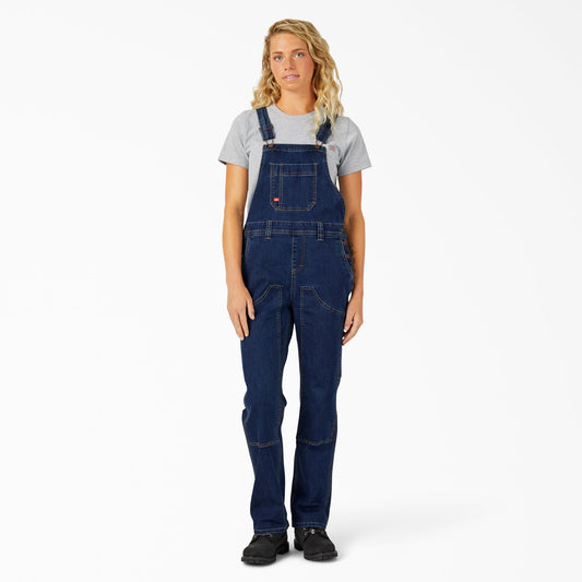Women's Straight Fit Denim Double Front Bib Overalls - Dickies Trending
