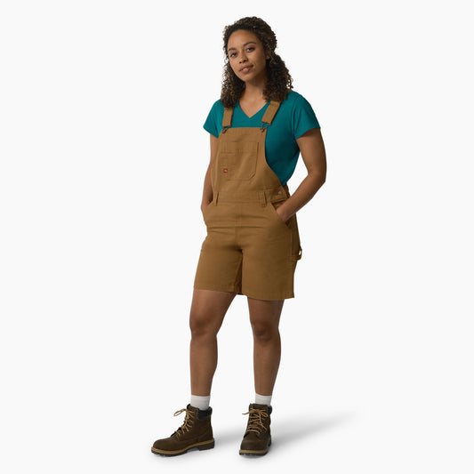 Women's Relaxed Fit Bib Shortalls, 7" - Dickies Popular