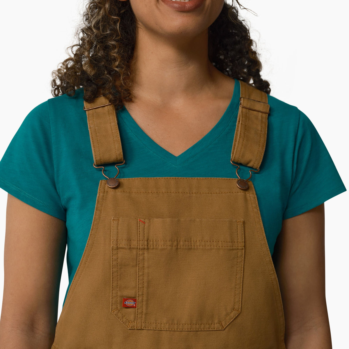 Women's Relaxed Fit Bib Shortalls, 7" - Dickies Popular