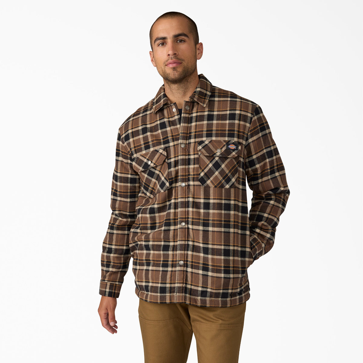 Water Repellent Fleece-Lined Flannel Shirt Jacket - Dickies Popular