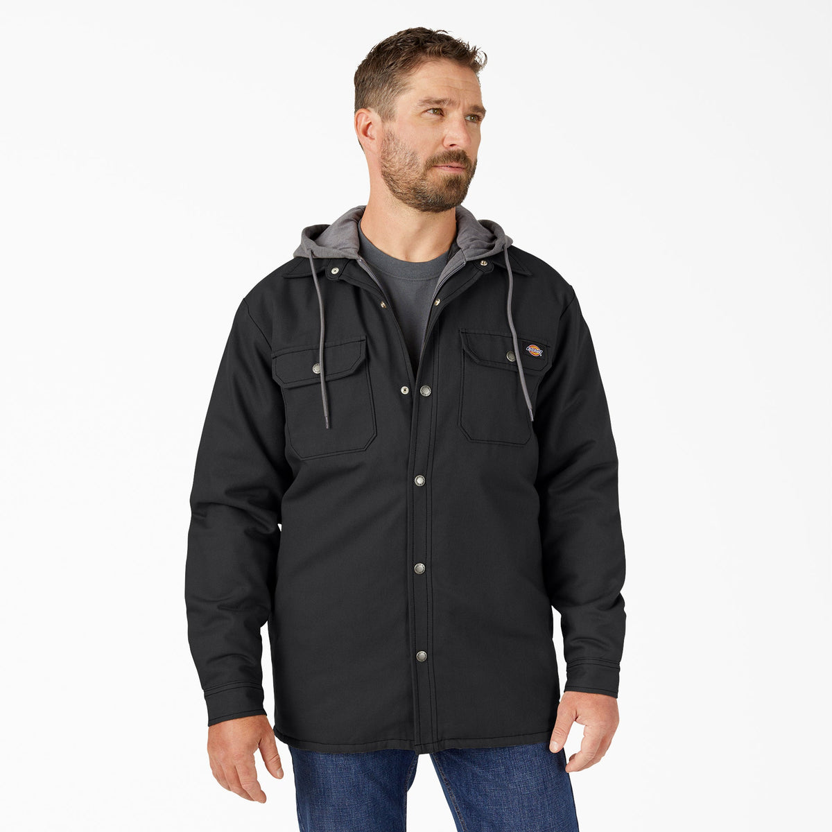 Water Repellent Duck Hooded Shirt Jacket - Dickies Popular