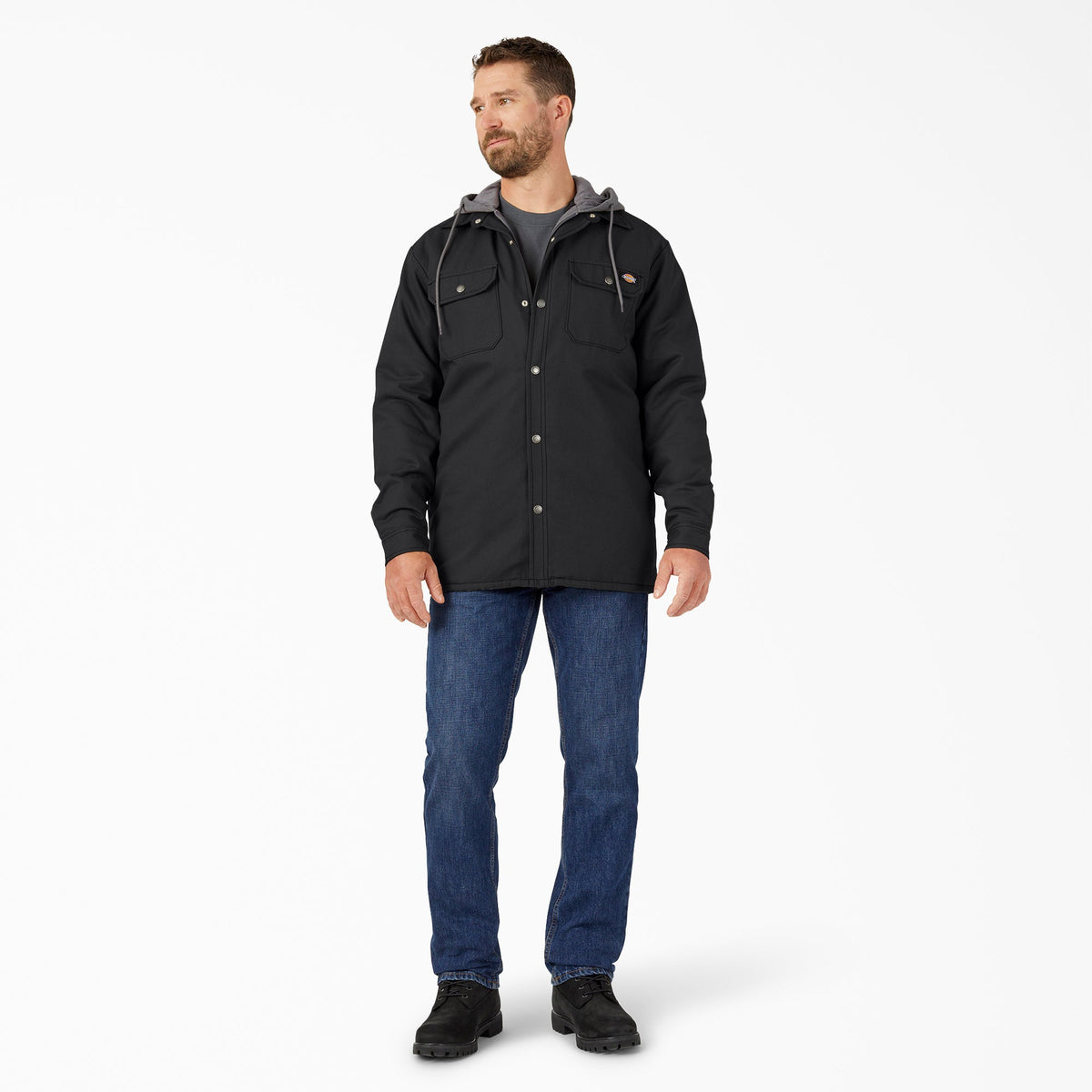 Water Repellent Duck Hooded Shirt Jacket - Dickies Popular