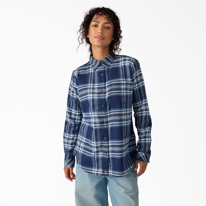 Women's Plaid Flannel Long Sleeve Shirt - Dickies Recommended