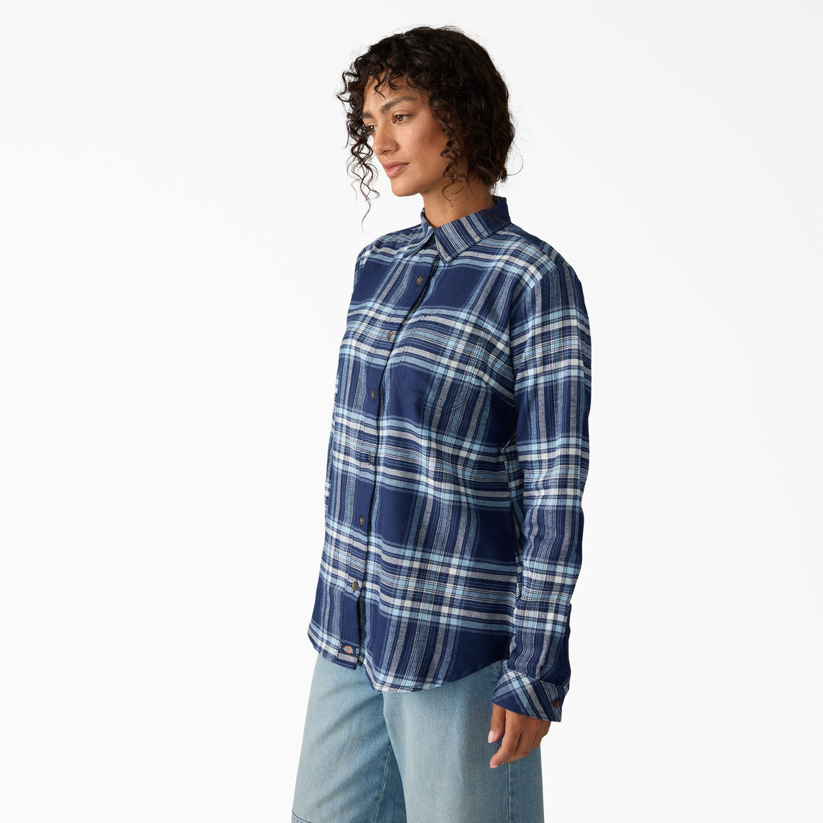 Women's Plaid Flannel Long Sleeve Shirt - Dickies Recommended