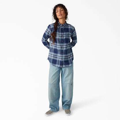 Women's Plaid Flannel Long Sleeve Shirt - Dickies Recommended