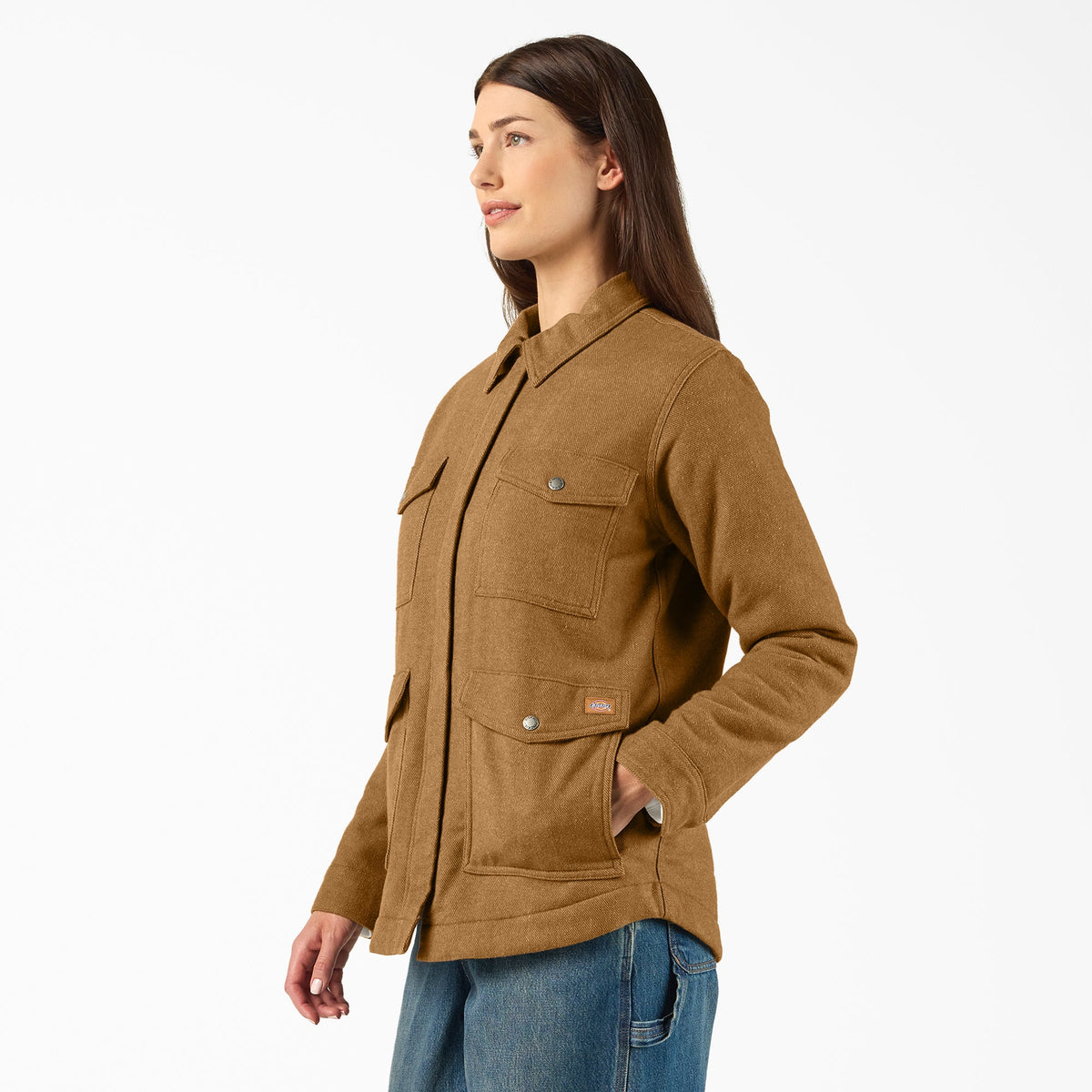 Women's Fleece Lined Flannel Chore Coat - Dickies Premium