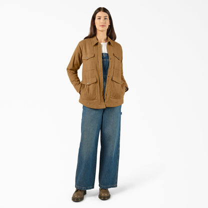 Women's Fleece Lined Flannel Chore Coat - Dickies Premium