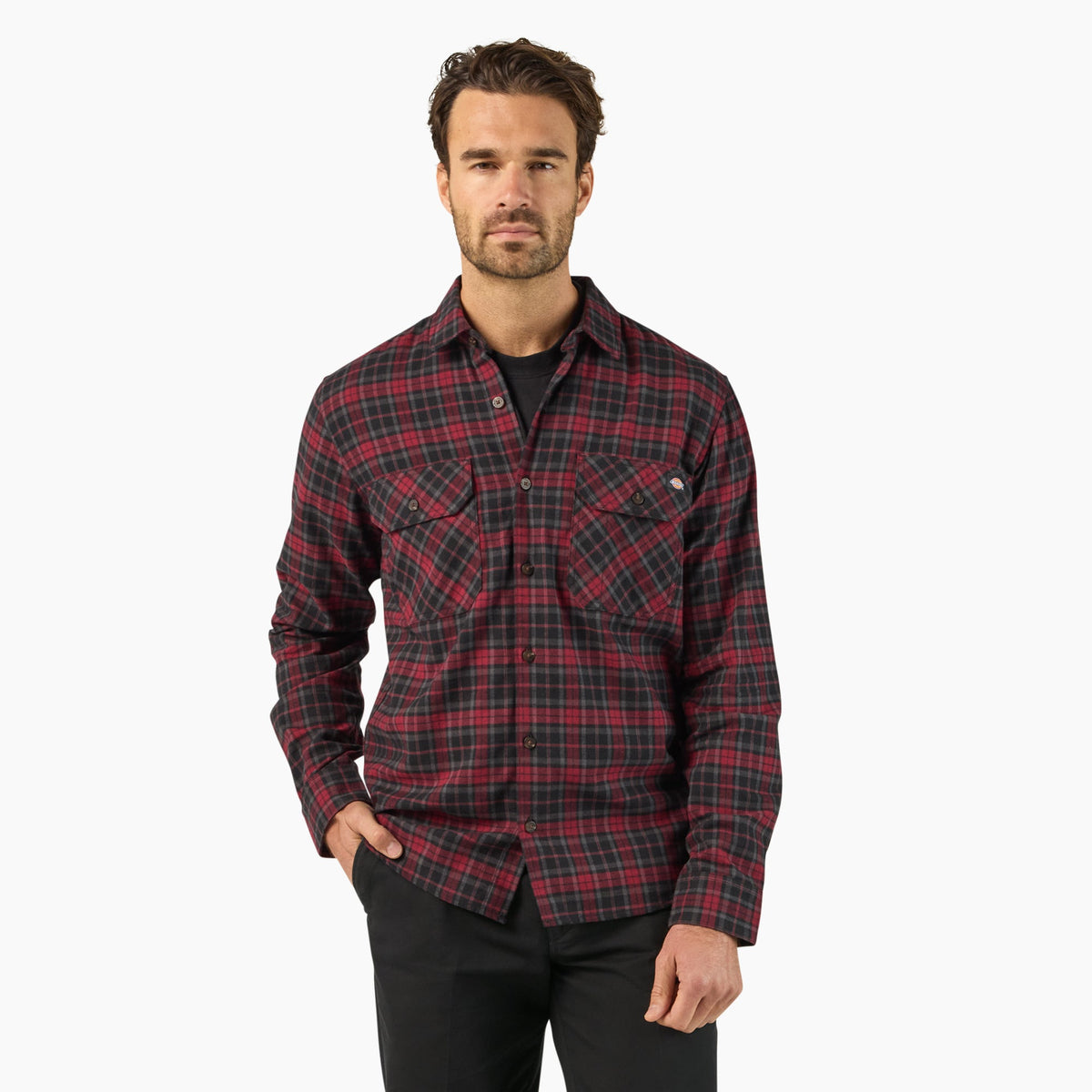 Long Sleeve Flannel Work Shirt - Dickies Special Offer
