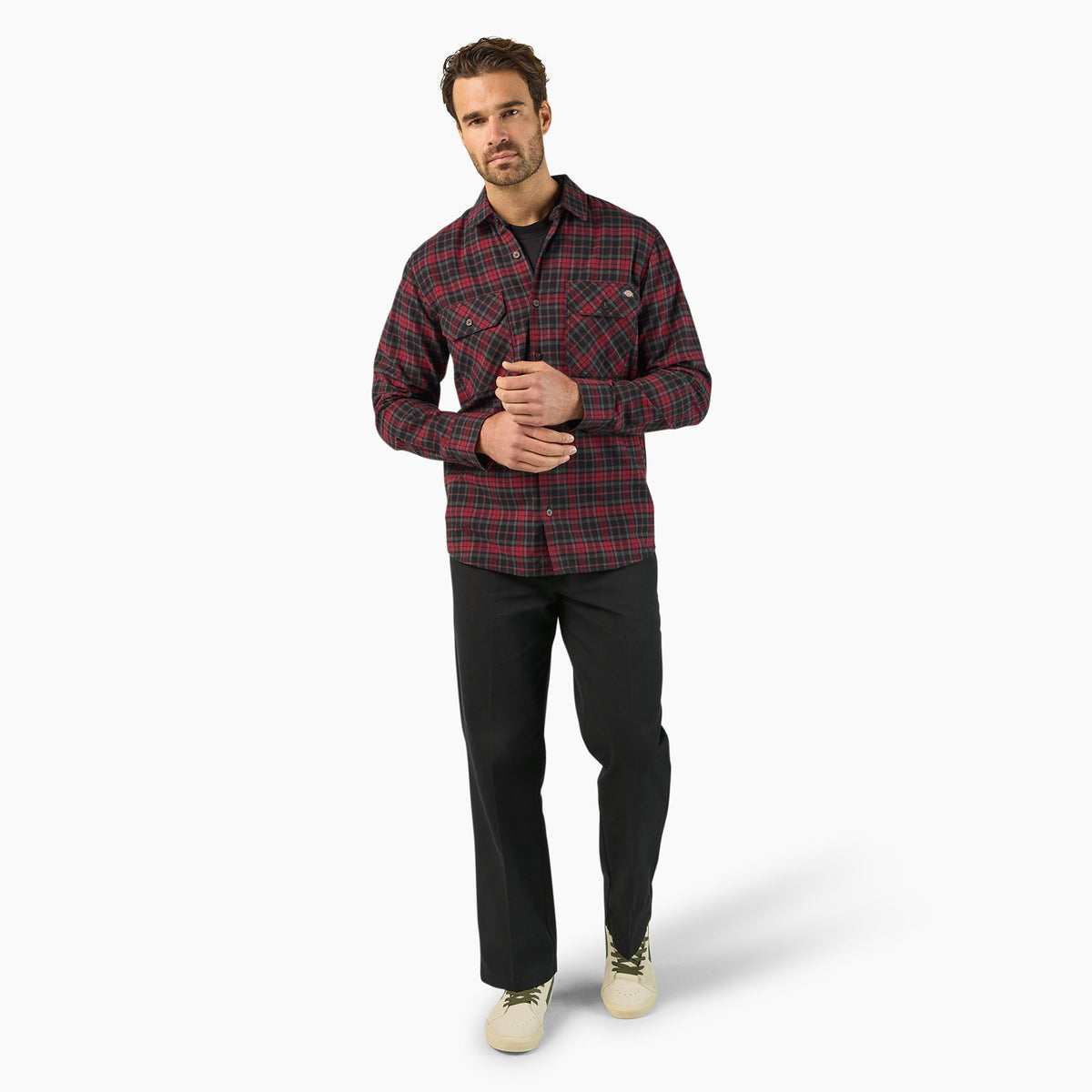 Long Sleeve Flannel Work Shirt - Dickies Special Offer