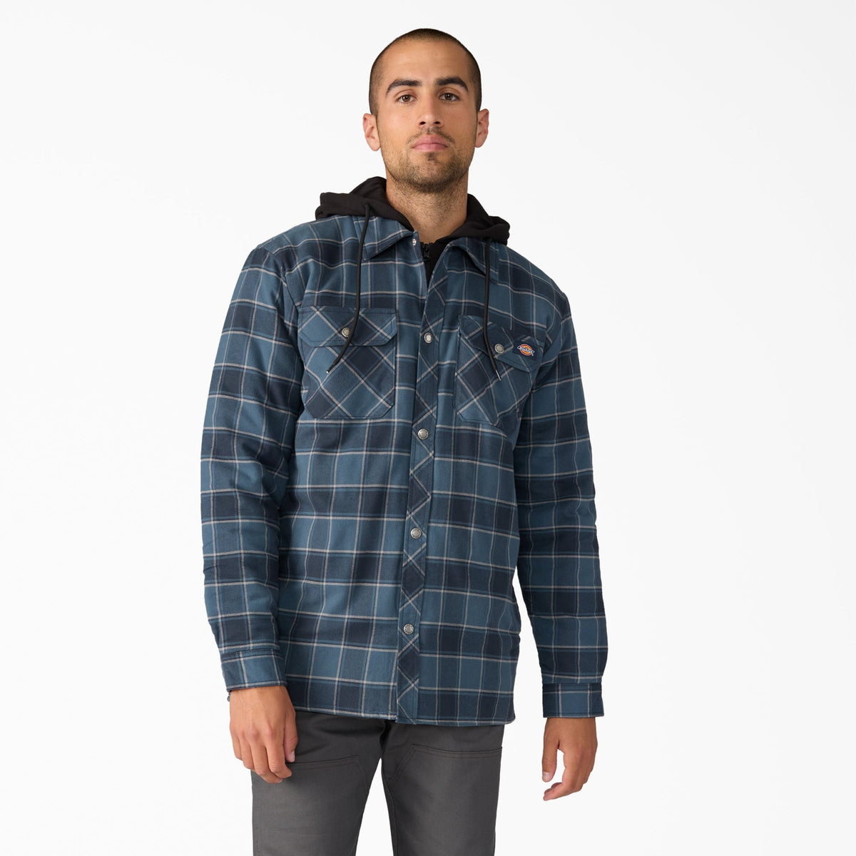 Water Repellent Flannel Hooded Shirt Jacket - Dickies Quality
