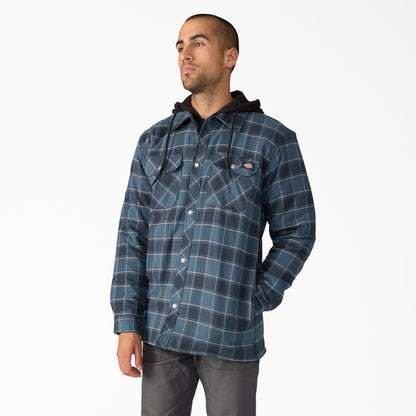 Water Repellent Flannel Hooded Shirt Jacket - Dickies Quality