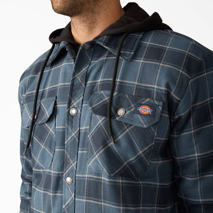 Water Repellent Flannel Hooded Shirt Jacket - Dickies Quality