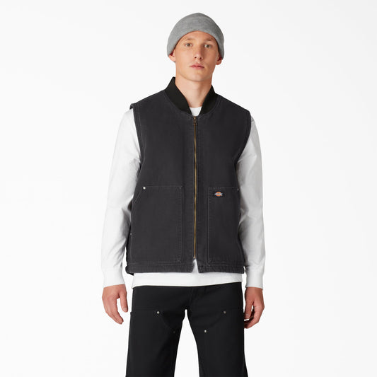 Stonewashed Duck High Pile Fleece Lined Vest - Dickies Featured