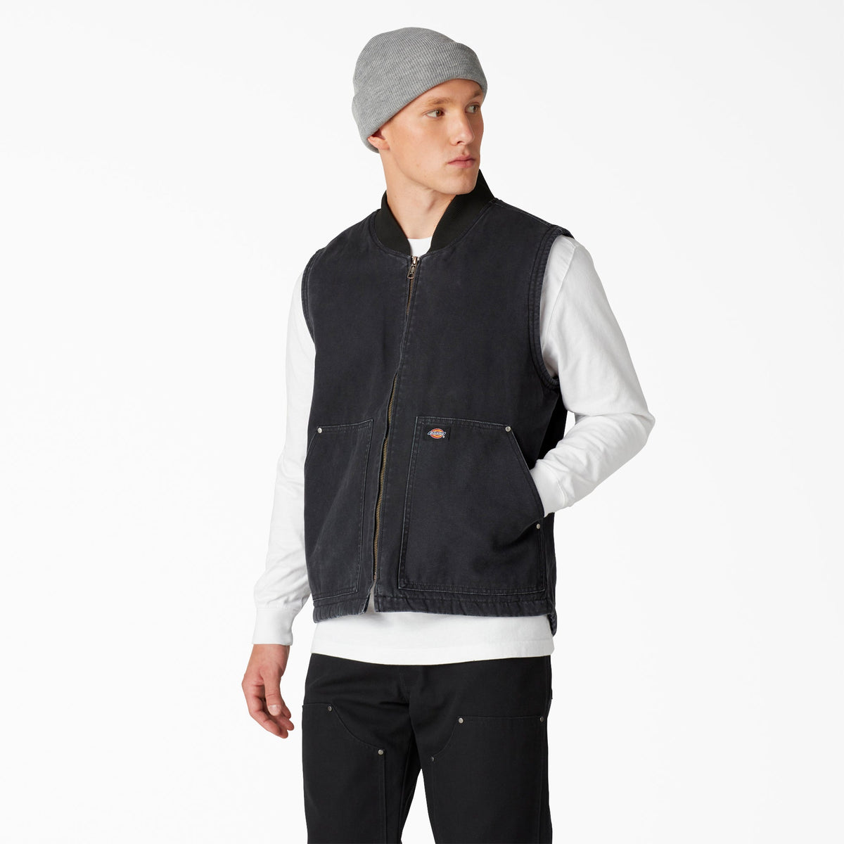 Stonewashed Duck High Pile Fleece Lined Vest - Dickies Featured
