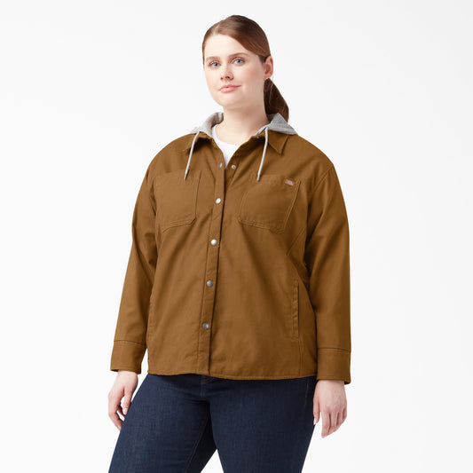 Women's Plus Duck Hooded Shirt Jacket - Dickies Best Seller