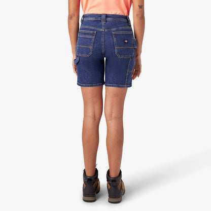 Women's Relaxed Fit Denim Carpenter Shorts, 7" - Dickies Smart Buy