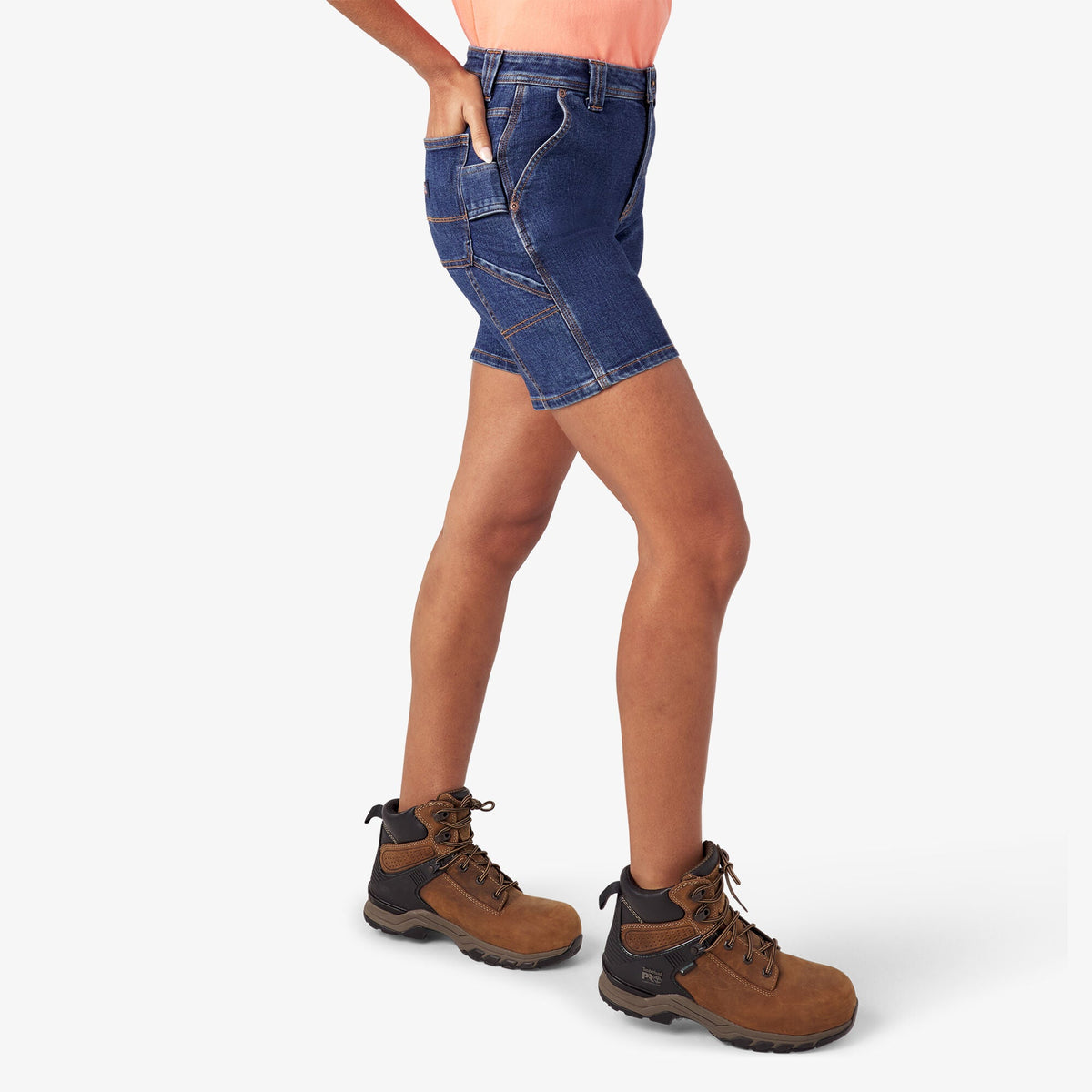 Women's Relaxed Fit Denim Carpenter Shorts, 7" - Dickies Smart Buy