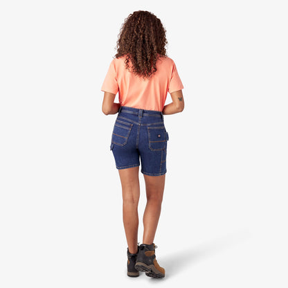 Women's Relaxed Fit Denim Carpenter Shorts, 7" - Dickies Smart Buy