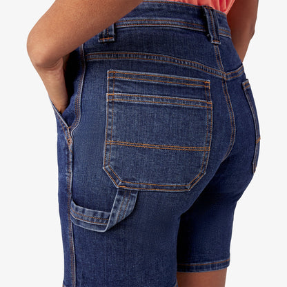 Women's Relaxed Fit Denim Carpenter Shorts, 7" - Dickies Smart Buy