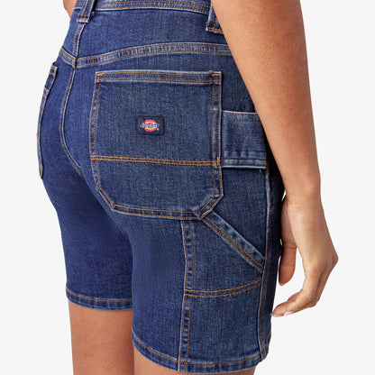 Women's Relaxed Fit Denim Carpenter Shorts, 7" - Dickies Smart Buy